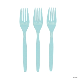 Light Blue Plastic Forks - 50Pk